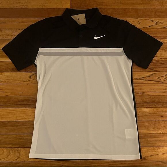 Nike Dri-Fit Victory Colorblock Mens Golf Polo Shirt Black Size Small DH0845-010 - Picture 1 of 7